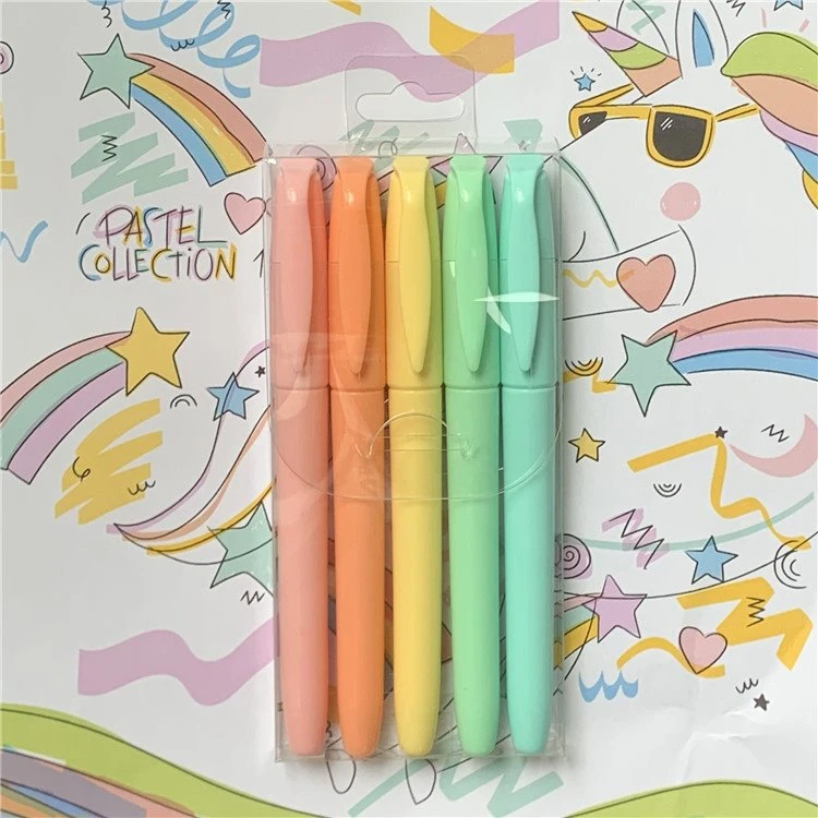 Lliw Pastel Pen Amlygu Tenau