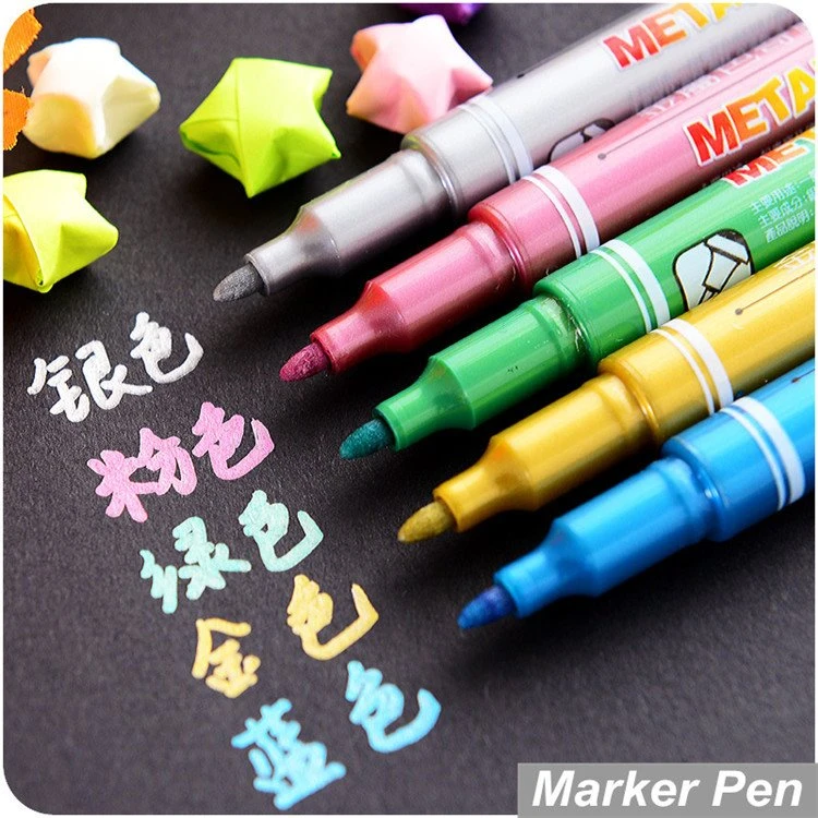 Pen Marciwr Lliw Metelaidd 5 Pcs