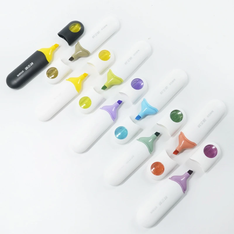 8pcs Lliwiau Pastel Amlygu Tip Meddal